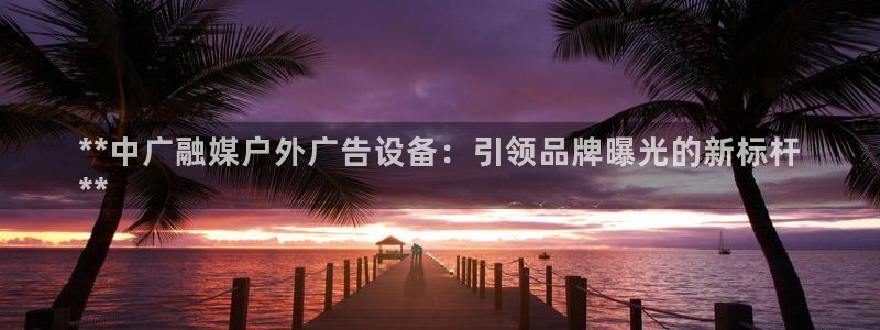 杏宇平台登录步骤：**中广融媒户外广告设备：引领品牌曝光的新标杆
**