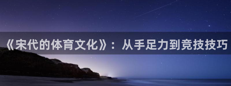 风速体育官网：《宋代的体育文化》：从手足力到竞技技巧